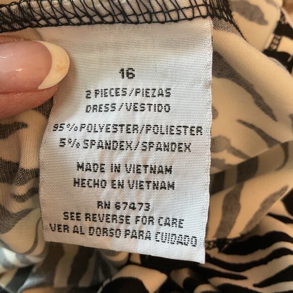 Danny & Nicole Animal Print Sleeveless Jersey Dress Plus 16 - Picture 4 of 6